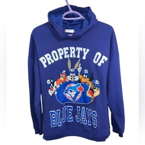 Vintage 1992 Toronto Blue Jays Looney Tunes Novel Teez Hoodie Size Youth XL